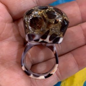 Anthropology 🍍 acrylic oversized ring. Animal print